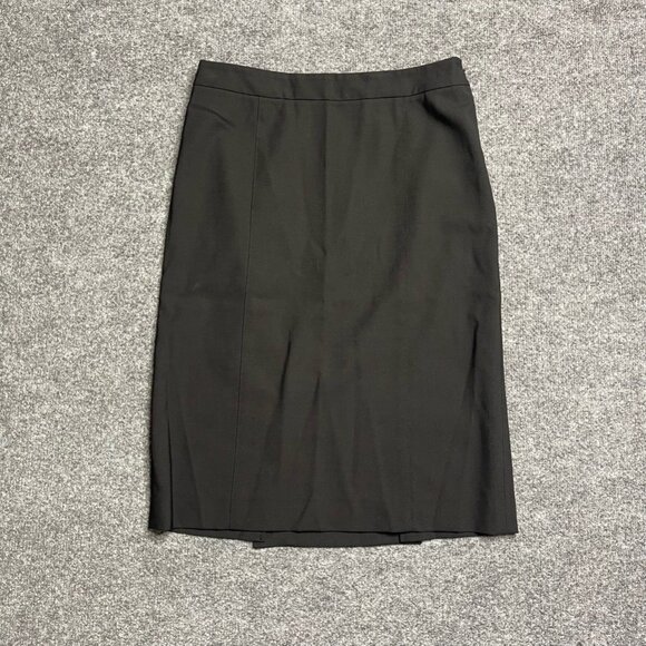 Theory Dresses & Skirts - Theory Womens A Line Skirt Black Above Knee Back Slit Stretch Wool Blend Solid 0